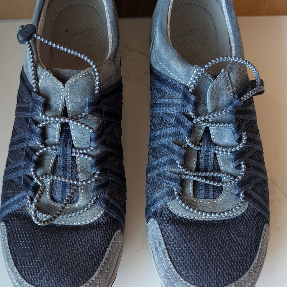 Women's Casual Lace-Up Sneakers in Navy and Gray - Comfortable Everyday Shoe